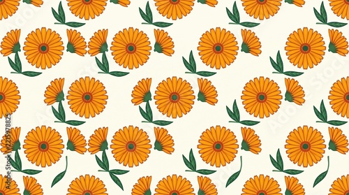 Calendula Petal Staircuts Seamless Pattern