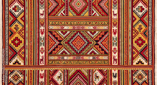 Bold Inca inspired geometric woven textile background
