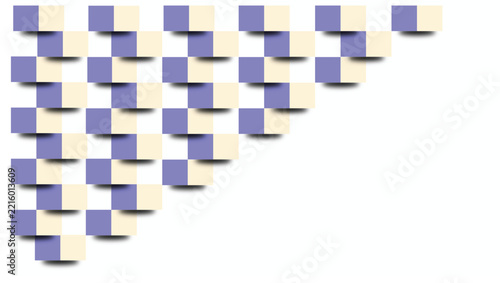 Geometric pattern of ascending squares in a diagonal formation, showcasing a subtle gradation of light and shadow creating a visual depth effect, perfect for graphic design backgrounds