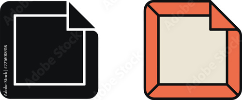 Two Document Icons One Black One Colored untitled