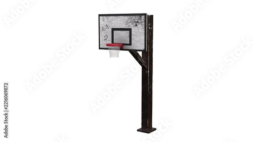 basketball hoop dirt render turn video