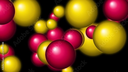 Abstract Spheres Flowing in Dark with Soft Illumination Science Concept