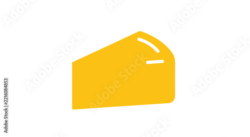 Yellow Cheese Wedge Icon Vector Graphic Isolated on White Background