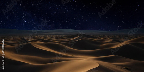 night landscape with a moon and a milky way