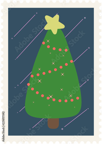 Christmas stamp tree