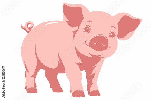 Cute pink pig