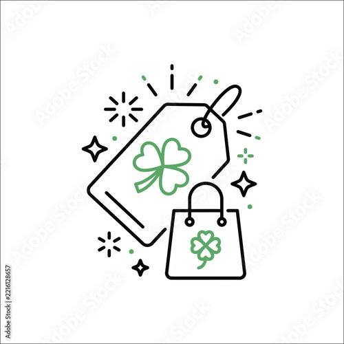 St Patrick's Day Mobile Shopping and Lucky Discount Vector Illustration