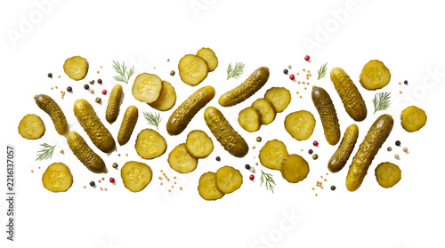 Sliced and Whole Dill Pickles Fresh Crunchy.
