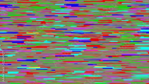 Abstract colorful horizontal lines create a vibrant digital glitch effect.