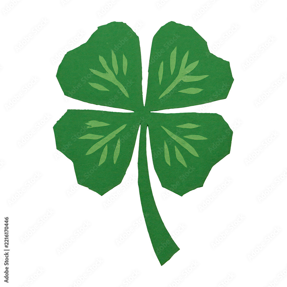 Fototapeta premium PNG Green four-leaf clover illustration.