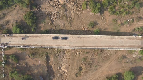 Aerial view of Bridge at Rural area India