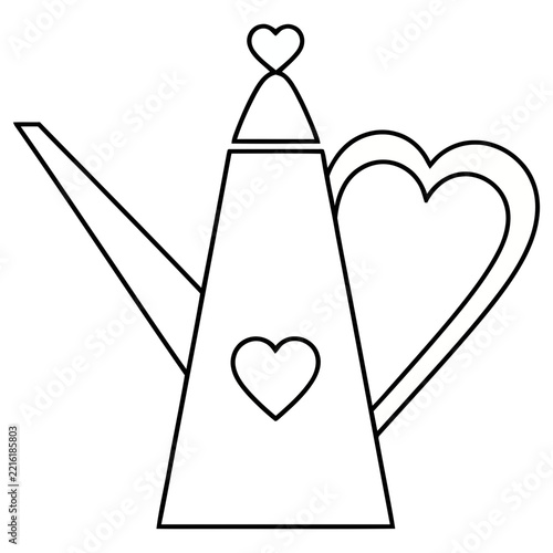 Watering can with heart shape