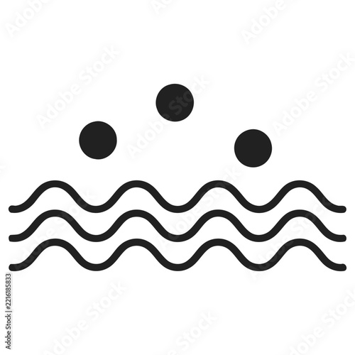 Wavy lines and circles icon