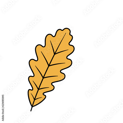 Yellow Oak Leaf Illustration