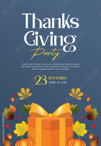 Thanksgiving Party Event Flyer Template