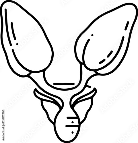 Stylized illustration of a larynx, highlighting vocal cords and surrounding cartilaginous structures, suitable for medical or educational contexts