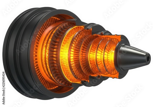 Camera lens cross section illustration isolated on white background