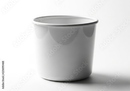 Simple white ceramic storage container isolated on white background