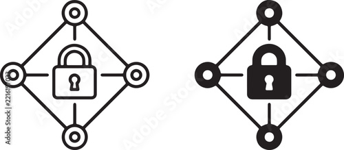Zero Trust Network Security Nodes Icon