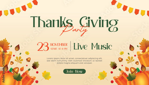 Thanksgiving Party Event Flyer Template