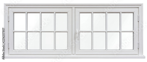 White Double Window Isolated on Transparent Background