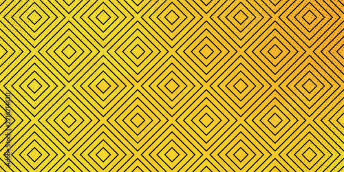 Geometric Diamond Concentric Square Pattern Background with Halftone Stipple Texture in Yellow and Black