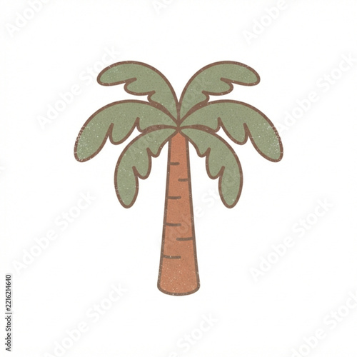 palm tree retro illustration on a white background
