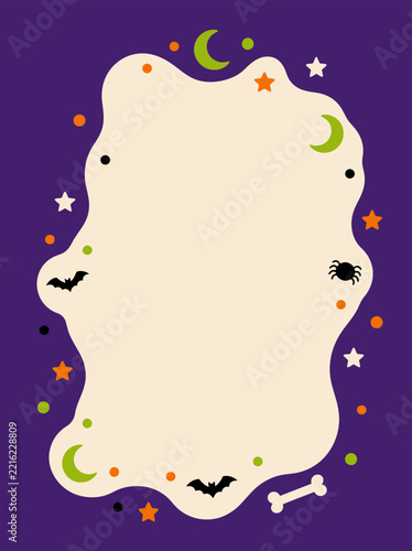 Cute Halloween theme frame with festive elements.