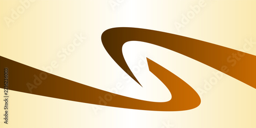 Abstract Brown and Gold Dynamic Swirl Swoosh Lines Background with Cream Gradient for Modern Corporate Business Card,