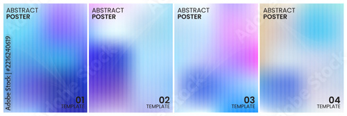 Abstract poster templates with soft gradient backgrounds and vertical lines and design