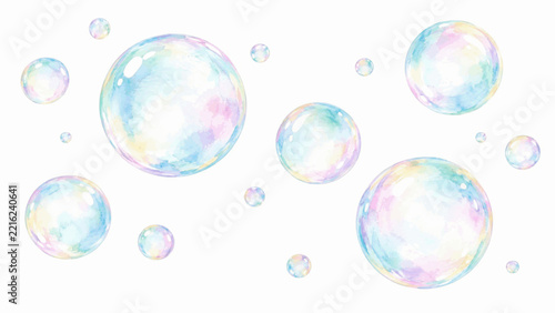 Dream Rainbow Bubbles isolated watercolor vector illustration svg
