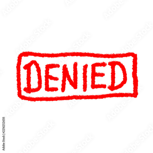 Denied text digital stamp