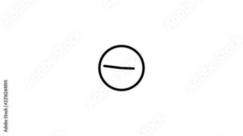 clock icon.White clock on black background animation day time. Footage. Transparent background.