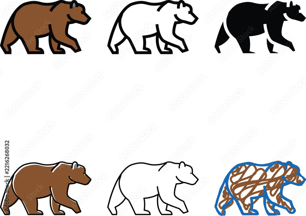 Fototapeta premium bear animal in zoo color icon vector. bear animal in zoo sign. styleset isolated symbol