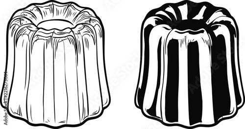 Cake vector line art and silhouette illustration of french pastry