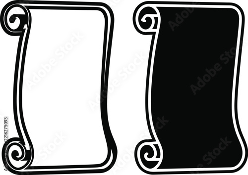 Scroll vector icon blank parchment design element for parchment paper