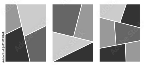 Set of collage grid template. Empty storyboard page frame for social media, comic book, photo, banner, poster, flyer, brochure, booklet etc