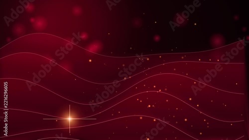 Dark Red Motion Background with Flowing Neon Lines and Glowing Particle Effects for Event Visuals