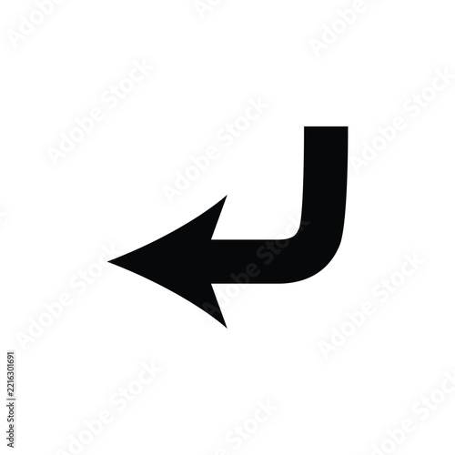 Left Turn Arrow Icon for Traffic Direction and Navigation