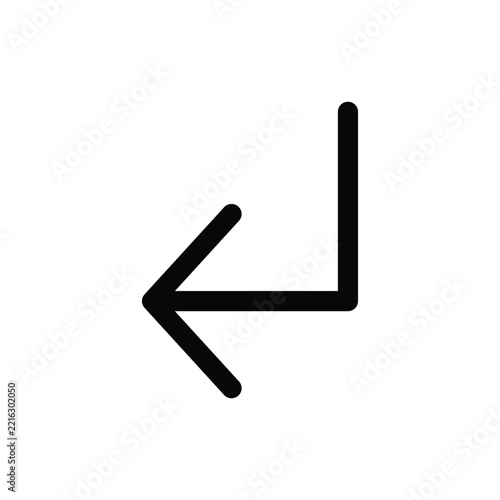 Left Turn Arrow Line Icon for Direction and Navigation