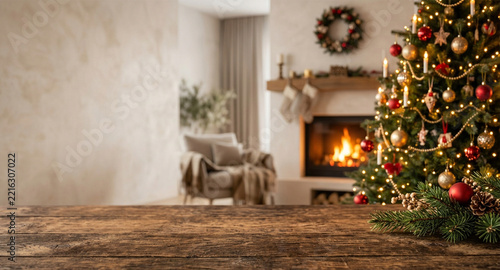 christmas tree in living room