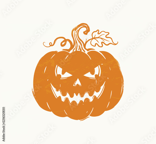Orange halloween pumpkin jackolantern