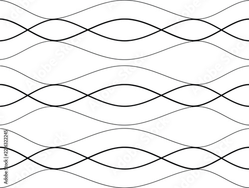 Wave line pattern abstract background in minimalist black and white