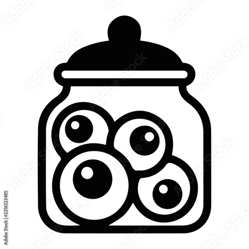 Halloween Eyeballs in Glass Jar Creepy Spooky Symbol