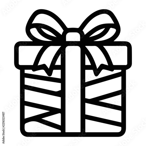 Halloween gift box icon outline vector