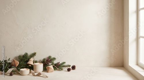 Minimal Scandinavian Christmas Tabletop Background
