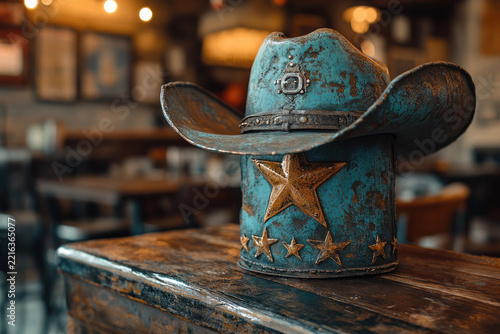 Atmospheric Texas Barbecue Interior with Vintage Poster Details