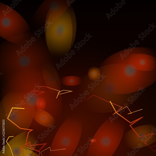 Energetic abstract composition with orange lines illustration