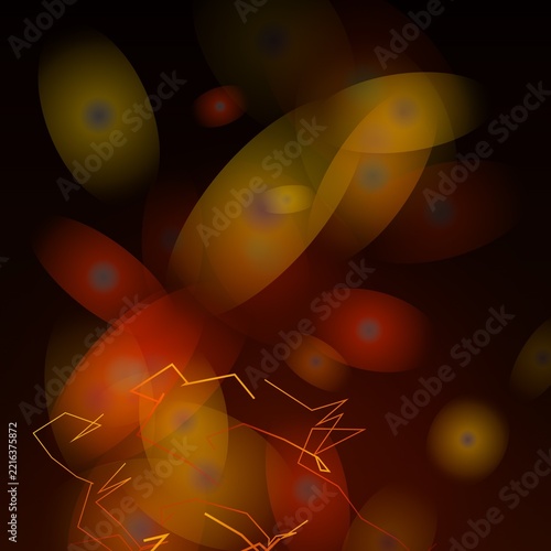 Fotografie Abstract glowing orbs and lightning illustration