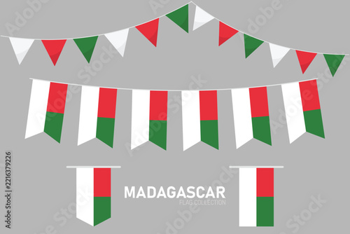 Madagascar flag bunting banner and garland collection for national day decoration